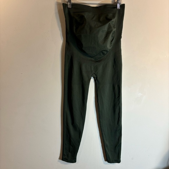 BLANQI Sz XL Everyday Maternity Leggings Full Length Medium Support Olive Green - Picture 4 of 9